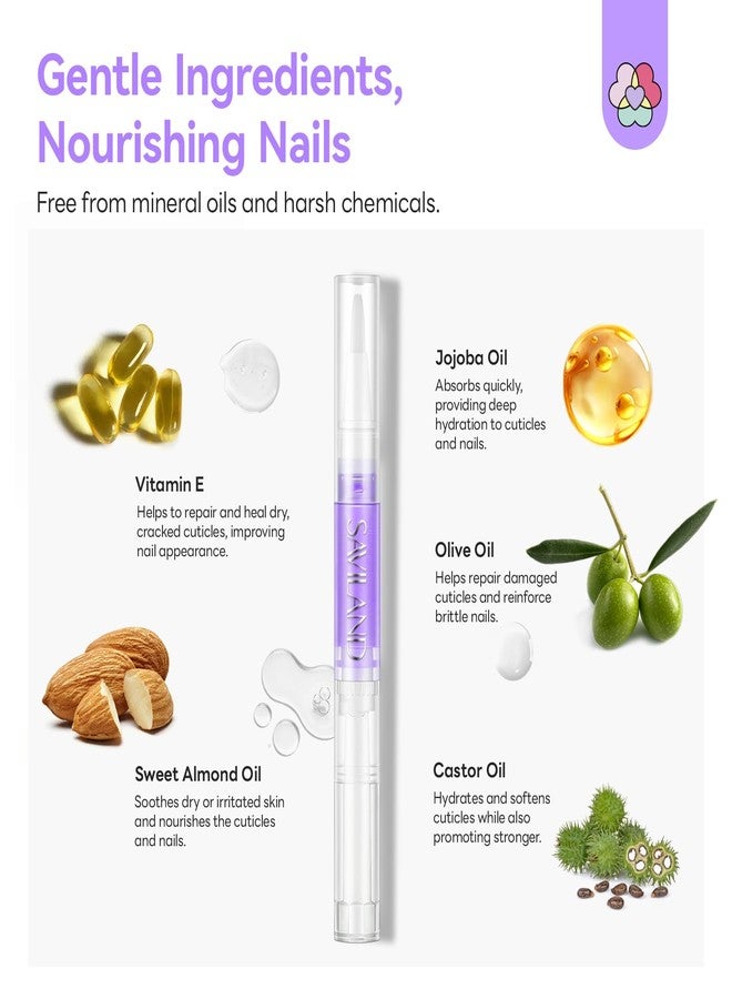 SAVILAND Natural Cuticle Oil Pen: 18 PCS Plant-Based Cuticle Oil for Nails Quick-Absorbing Nail Oil Pen with Vitamin E Deeply Repair Cuticle Softener For Damaged Dry Nails Nourish Skin Nail Care - Image 5